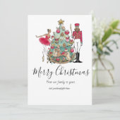 Nutcracker Ballet Dancer Holiday Card Einladung (Stehend Vorderseite)