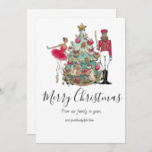 Nutcracker Ballet Dancer Holiday Card Einladung (Vorne/Hinten)