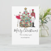 Nutcracker Ballet Dancer Holiday Card Einladung (Stehend Vorderseite)