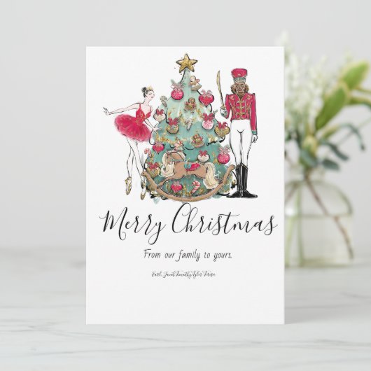 Nutcracker Ballet Dancer Holiday Card Einladung (Stehend Vorderseite)