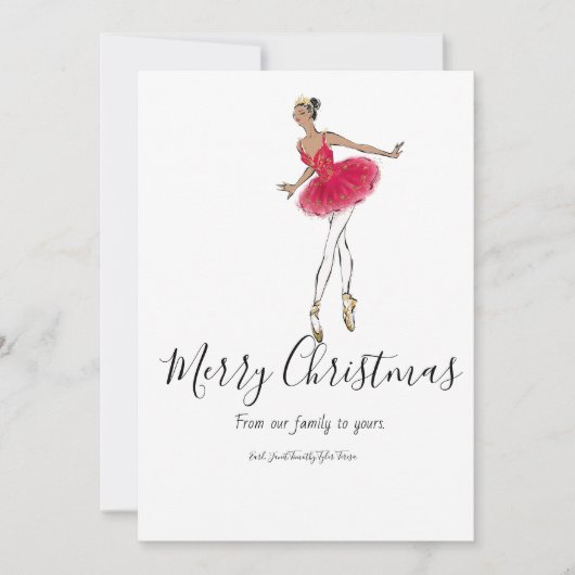 Nutcracker Ballet Dancer Holiday Card Einladung (Vorderseite)