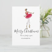 Nutcracker Ballet Dancer Holiday Card Einladung (Stehend Vorderseite)