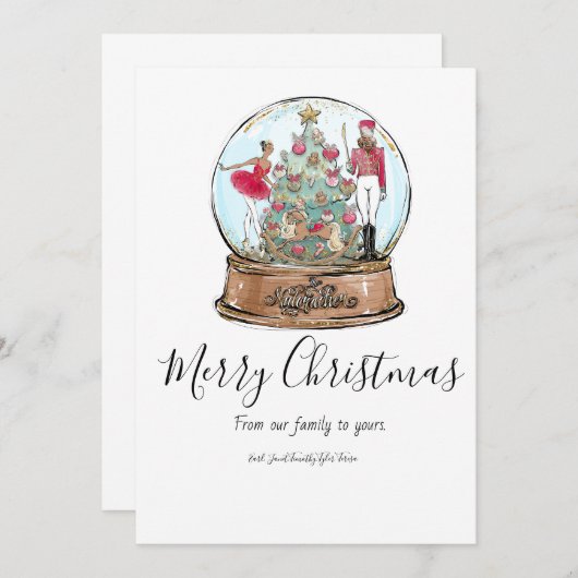 Nutcracker Ballet Dancer Holiday Card Einladung (Vorne/Hinten)