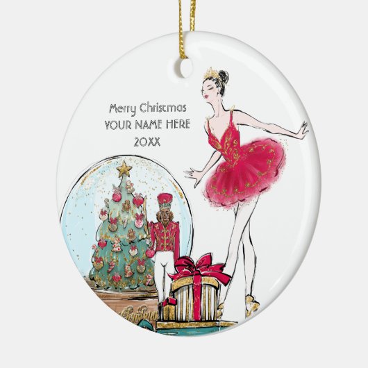 Nutcracker Ballet Dancer Keramik Ornament (Links)