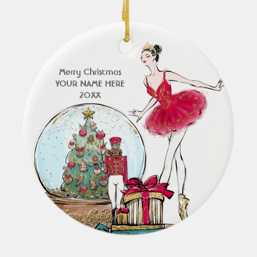 Nutcracker Ballet Dancer Keramik Ornament (Hinten)