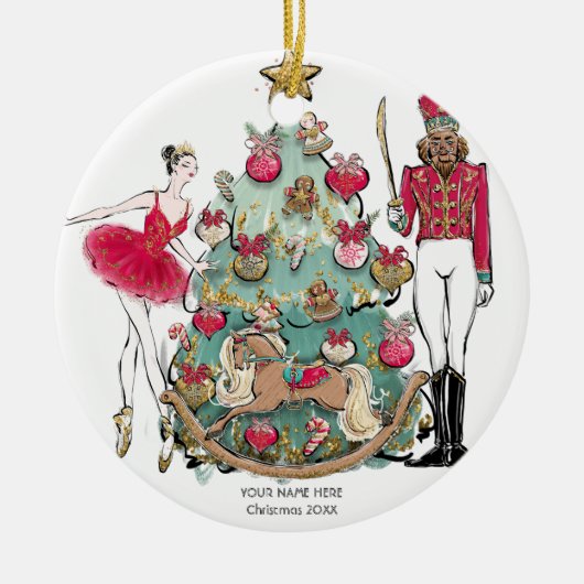 Nutcracker Ballet Dancer Weihnachten Keramik Ornament (Vorne)