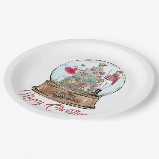 Nutcracker Ballet Dancer Weihnachten Pappteller (Schrägansicht)