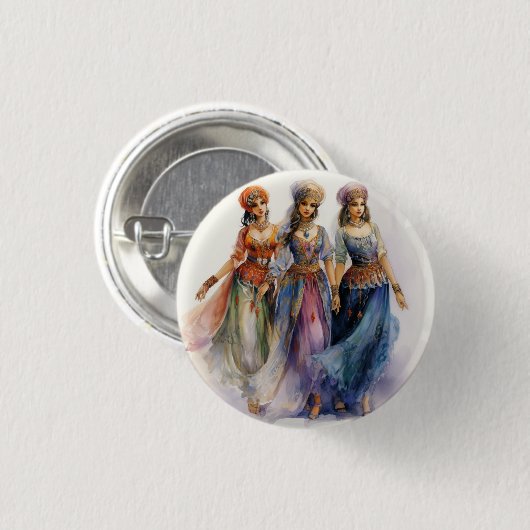 Nutcracker Ballet, Elegant Arab Dancers Button (Vorne & Hinten)