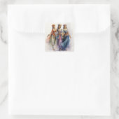 Nutcracker Ballet, Elegant Arab Dancers Quadratischer Aufkleber (Tasche)