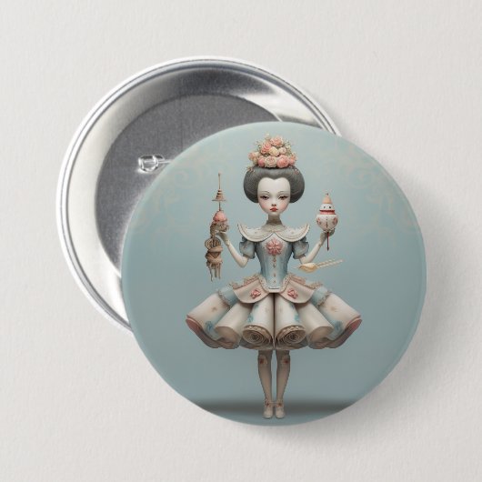 Nutcracker Ballet Fashion-Chinese Dancers Button (Vorne & Hinten)