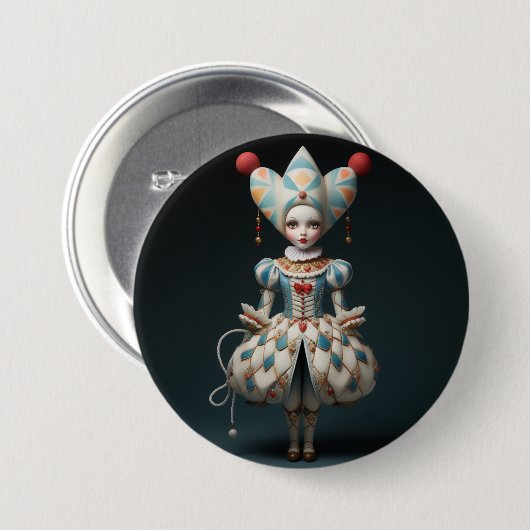 Nutcracker Ballet Fashion-Harlequin Doll Button (Vorne & Hinten)