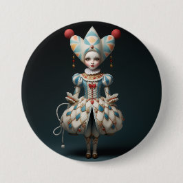 Nutcracker Ballet Fashion-Harlequin Doll Button