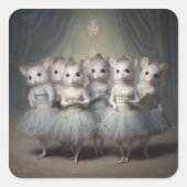 Nutcracker Ballet Fashion-Mice Quadratischer Aufkleber (Vorderseite)