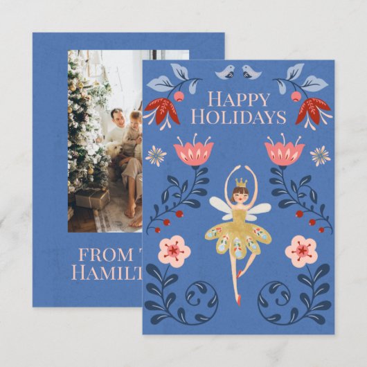 Nutcracker Ballet Foto Weihnachtskarte Einladung (Vorne/Hinten)