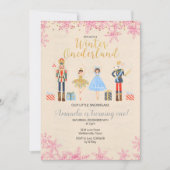 Nutcracker Ballet Geburtstagswinterrosa Einladung (Vorderseite)