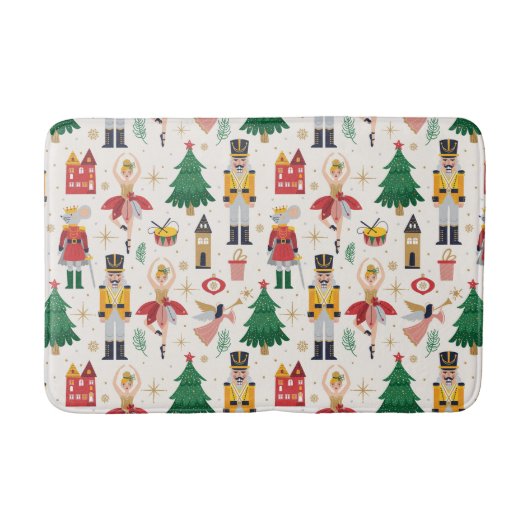 Nutcracker Ballet Holiday Pattern Badematte (Vorderseite)