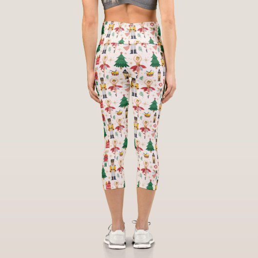 Nutcracker Ballet Holiday Pattern Capri Leggings (Rückseite)