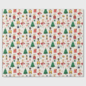 Nutcracker Ballet Holiday Pattern Geschenkpapier (Flach)