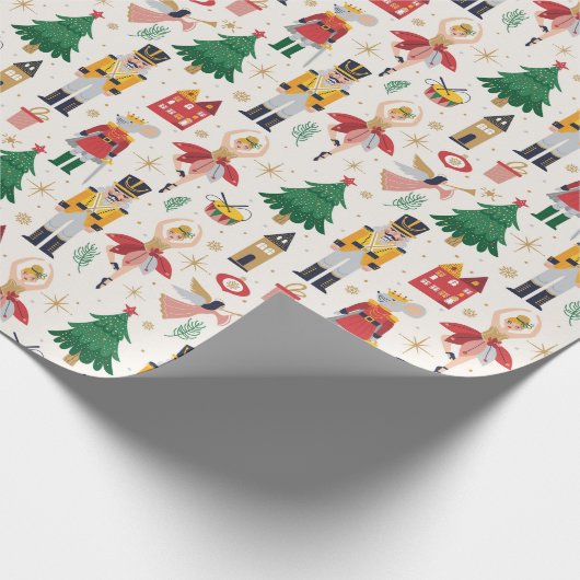Nutcracker Ballet Holiday Pattern Geschenkpapier (Ecke)