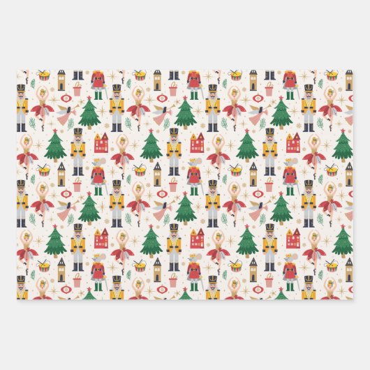 Nutcracker Ballet Holiday Pattern Geschenkpapier Set (Vorderseite 3)