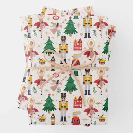 Nutcracker Ballet Holiday Pattern Geschenkpapier Set (Beispiel)