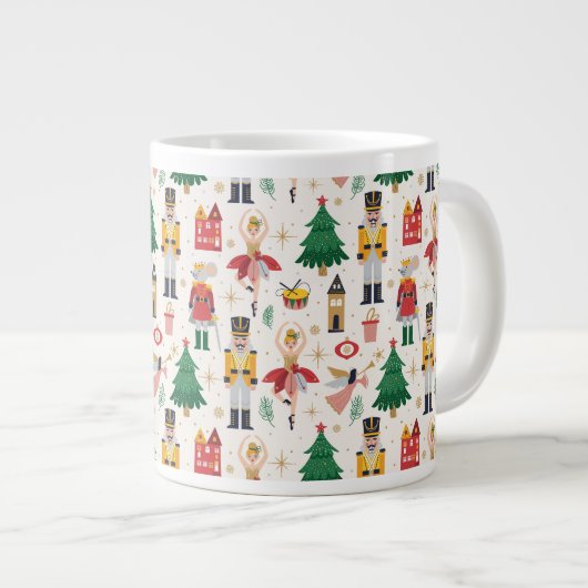 Nutcracker Ballet Holiday Pattern Jumbo-Tasse (Vorderseite Rechts)