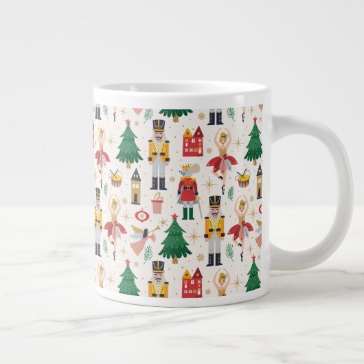 Nutcracker Ballet Holiday Pattern Jumbo-Tasse (Rechts)
