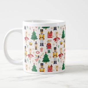 Nutcracker Ballet Holiday Pattern Jumbo-Tasse