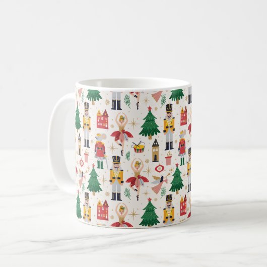 Nutcracker Ballet Holiday Pattern Kaffeetasse (Vorderseite Links)