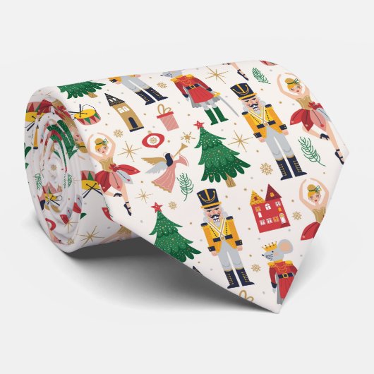 Nutcracker Ballet Holiday Pattern Krawatte (Gerollt)
