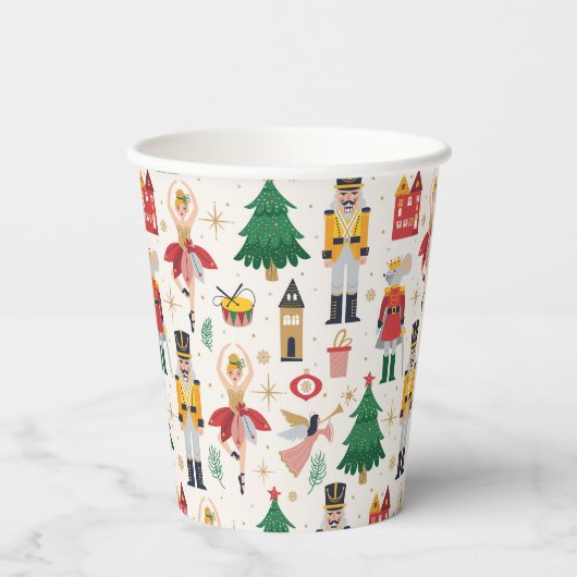 Nutcracker Ballet Holiday Pattern Pappbecher (Rückseite)
