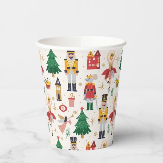 Nutcracker Ballet Holiday Pattern Pappbecher (Links)