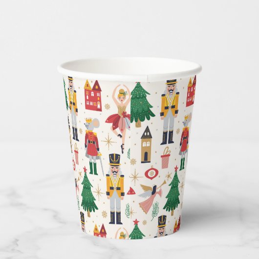 Nutcracker Ballet Holiday Pattern Pappbecher (Rechts)