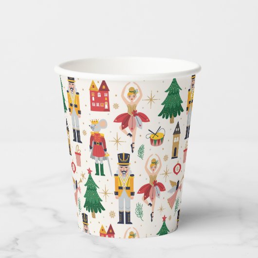 Nutcracker Ballet Holiday Pattern Pappbecher (Vorderseite)