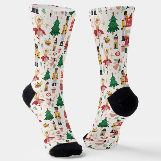 Nutcracker Ballet Holiday Pattern Socken (Gewinkelt)