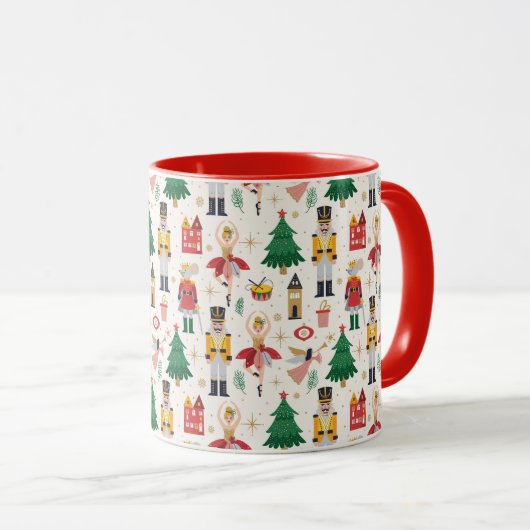 Nutcracker Ballet Holiday Pattern Tasse (VorderseiteRechts)