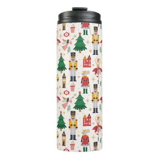 Nutcracker Ballet Holiday Pattern Thermosbecher (Vorderseite)