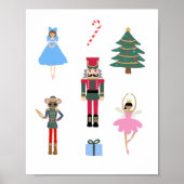 Nutcracker Ballet Illustration Snowflake Malerei Poster (Vorne)