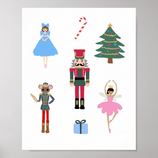 Nutcracker Ballet Illustration Snowflake Malerei Poster (Vorne)