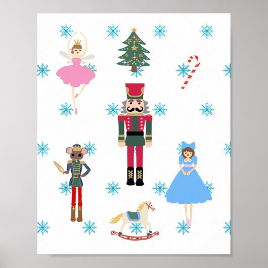 Nutcracker Ballet Illustration Snowflake Malerei Poster (Vorne)