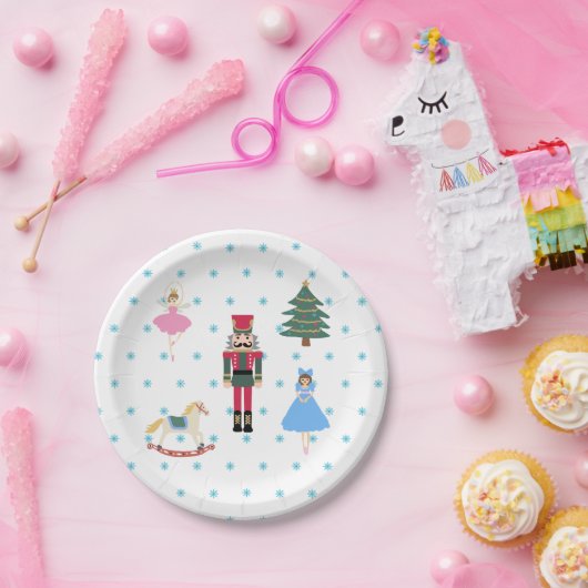 Nutcracker Ballet Illustration Snowflake Napkins Pappteller (Party)