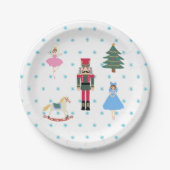 Nutcracker Ballet Illustration Snowflake Napkins Pappteller (Vorderseite)