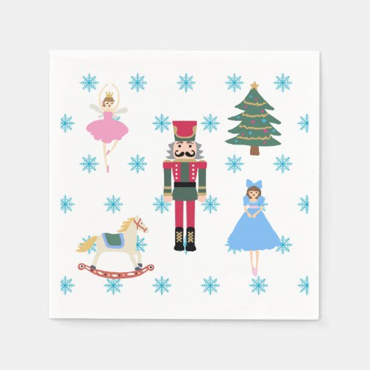 Nutcracker Ballet Illustration Snowflake Napkins Serviette (Vorderseite)