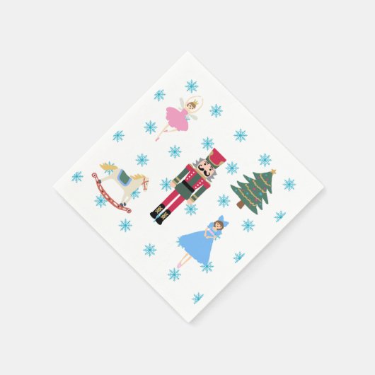 Nutcracker Ballet Illustration Snowflake Napkins Serviette (Ecke)