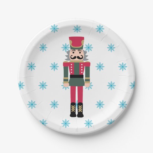 Nutcracker Ballet Illustration Snowflake Pappteller (Vorderseite)
