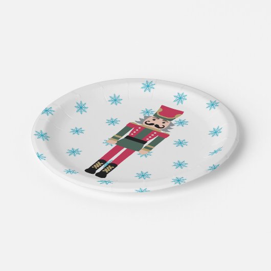 Nutcracker Ballet Illustration Snowflake Pappteller (Schrägansicht)