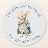 Nutcracker Ballet Mouse King Weihnachten Runder Pappuntersetzer (Vorderseite)