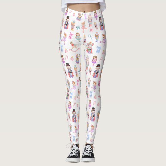 Nutcracker Ballet Muster Weihnachten Leggings (Vorderseite)