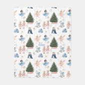 Nutcracker Ballet Nostalgische Weihnachten Fleecedecke (Vorderseite)