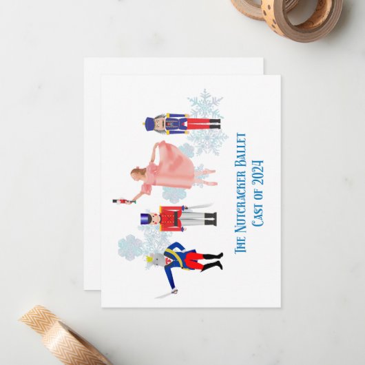 Nutcracker Ballet Notecards Mitteilungskarte (Vorderseite/Rückseite Beispiel)